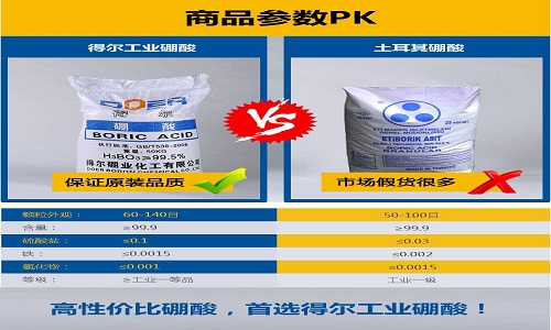 國產(chǎn)硼酸與進口硼酸對比圖片
